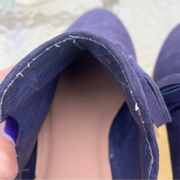 Charlotte Stone Blue Suede Ankle Booties - Picture 11 of 12